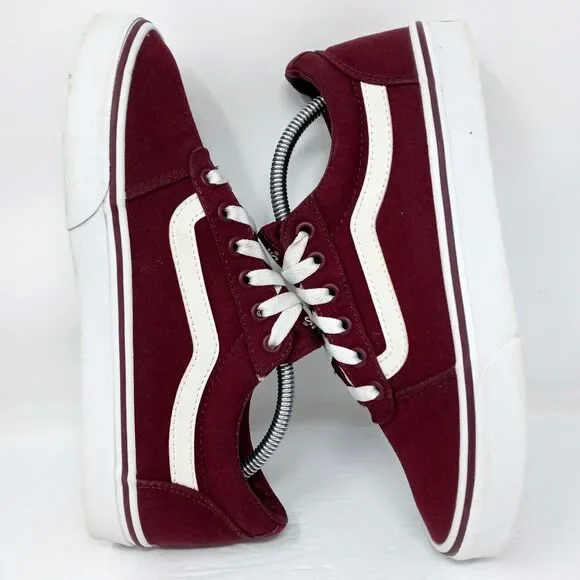 Vans Old Skool Burgundy Canvas Sneaker Skate Shoes - Women's Size 8 - Picture 6 of 9